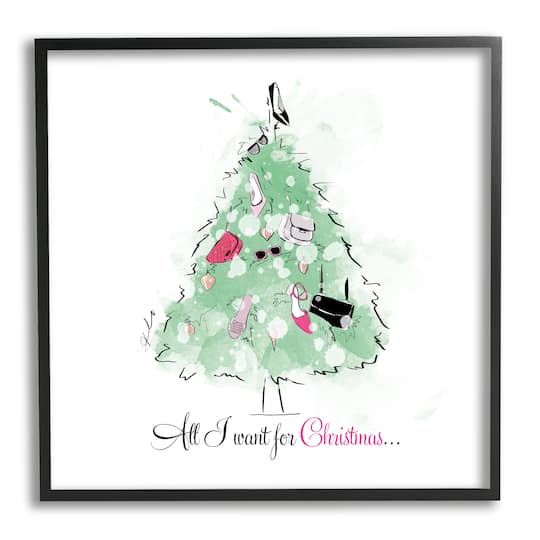 Stupell Industries All I want For Christmas Fashion Framed Giclee Art